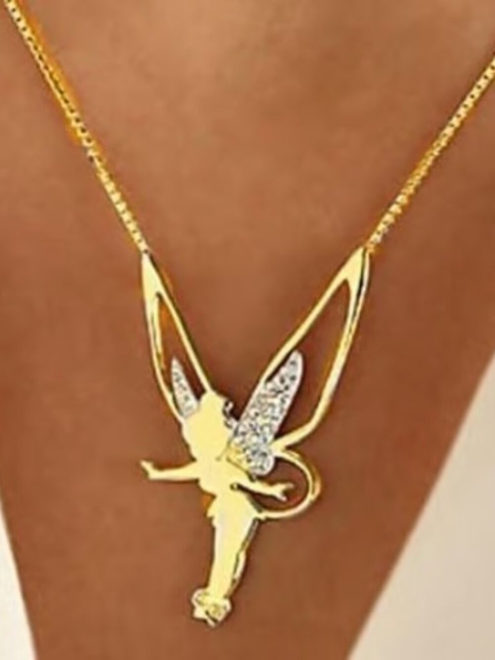 Gold & Silver Rhinestone Fairy Necklaces